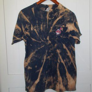 Custom Hand Bleached VTG Cleveland Indians T-Shirt Distressed